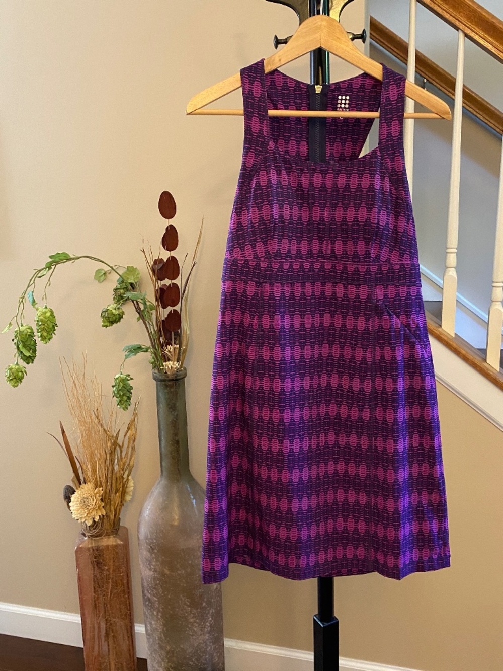 Title‎ Nine Arabella Nimblene Purple Tank Dress Zipper Racerback Stretch Size 8